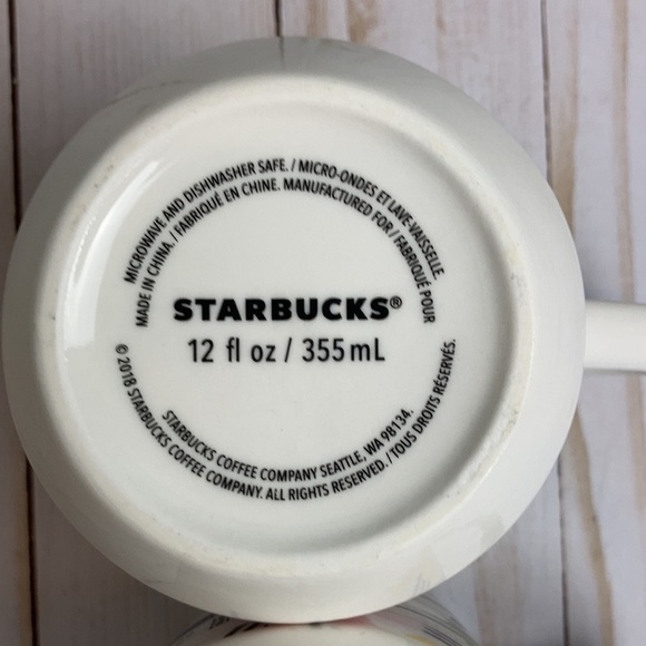 Starbucks Sakura Cherry Blossom Banded 12oz Mug Set of 2 Rare Collectible Floral - Picture 5 of 16